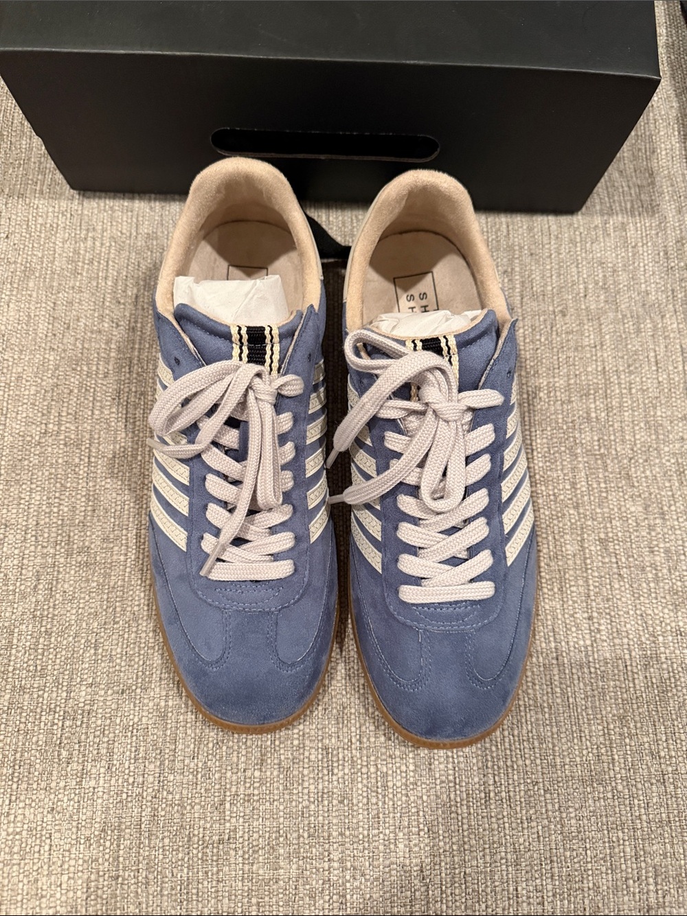 SHUSHOP Stevie Blue Suede Sneakers
